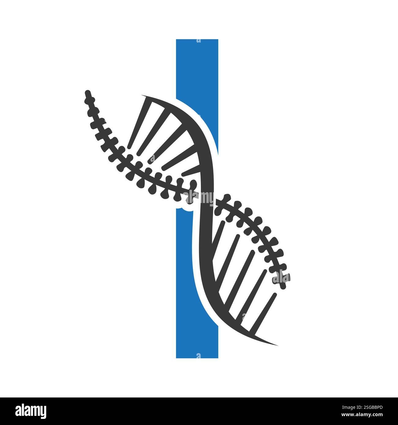 Initial Letter I Spin Therapy Logo, Orthopädisches Symbol für Medizin und Gesundheitswesen Symbol Stock Vektor