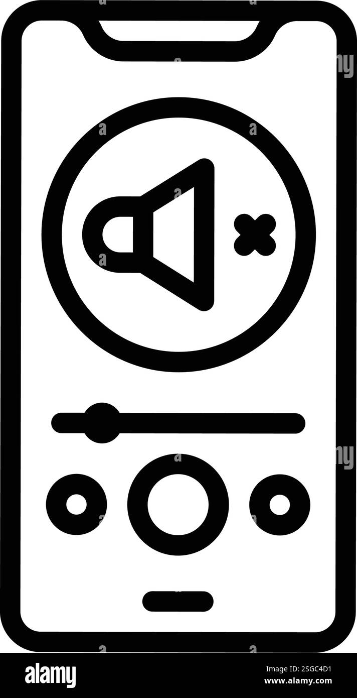 Symbol für Stummschaltung, Telefon Stock Vektor