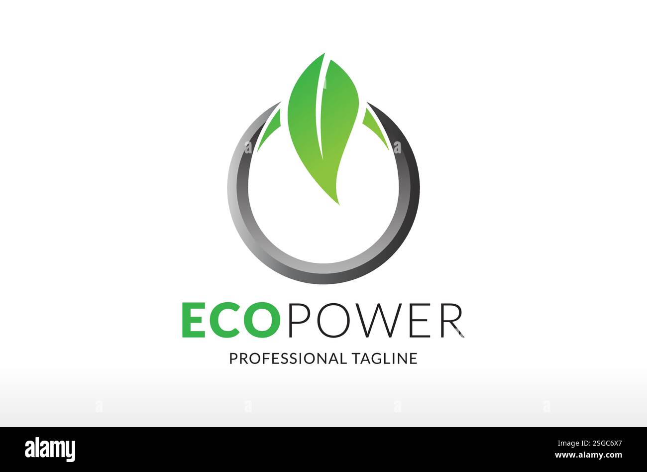 ECO POWER Logo Bio POWER Technologie Logo Design Biokraftstoff grün Energie Logo Vektor Symbol Silhouette Illustration Markenidentität Flamme Öl Gas Stock Vektor