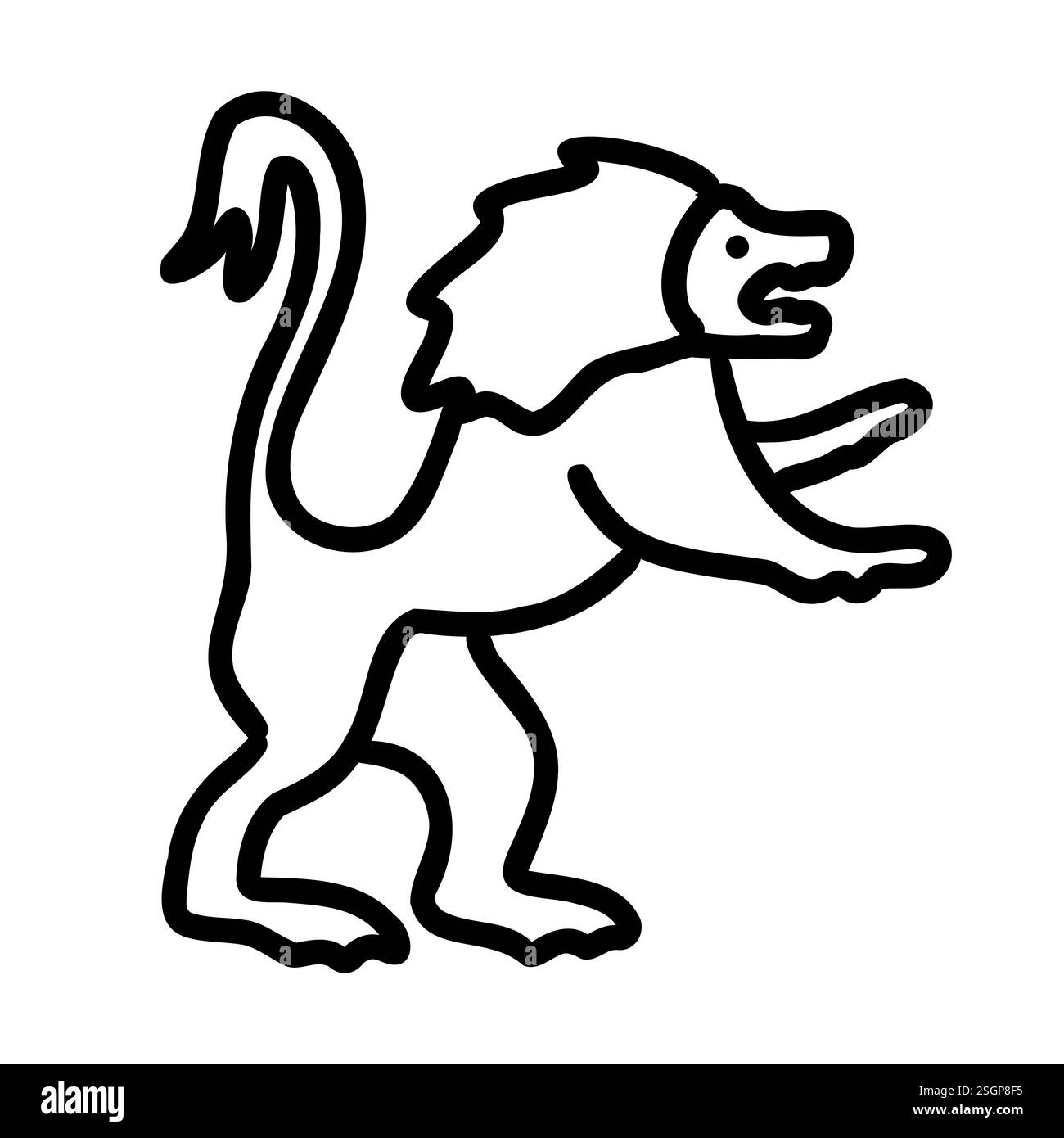 Löwentier-Logo im Comic-Doodle-Stil. Vektorillustration isoliert auf weißem Hintergrund. Stock Vektor