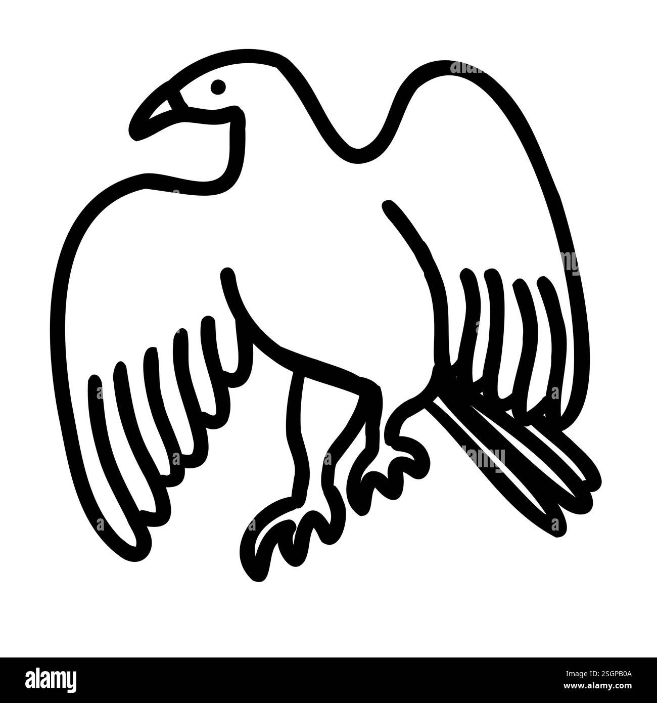Raven Animal-Logo im Comic-Doodle-Stil. Vektorillustration isoliert auf weißem Hintergrund. Stock Vektor