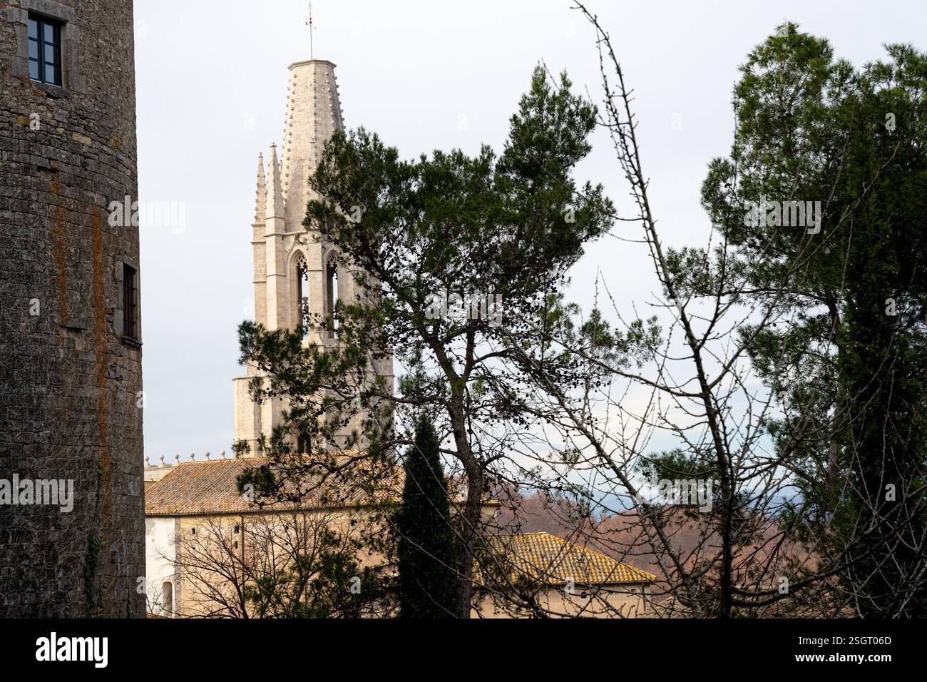 Die Stadt Girona, Zentrum von Girona, Parks und Garten in Girona, Spanien Katalonien Stockfoto