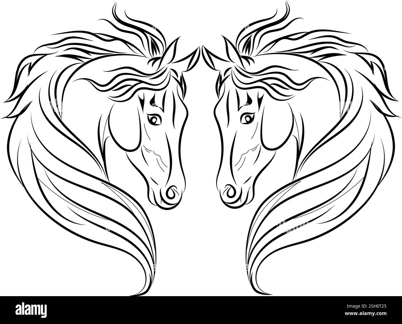 „Majestätisches Pferd in einer ruhigen Landschaft“ Stock Vektor