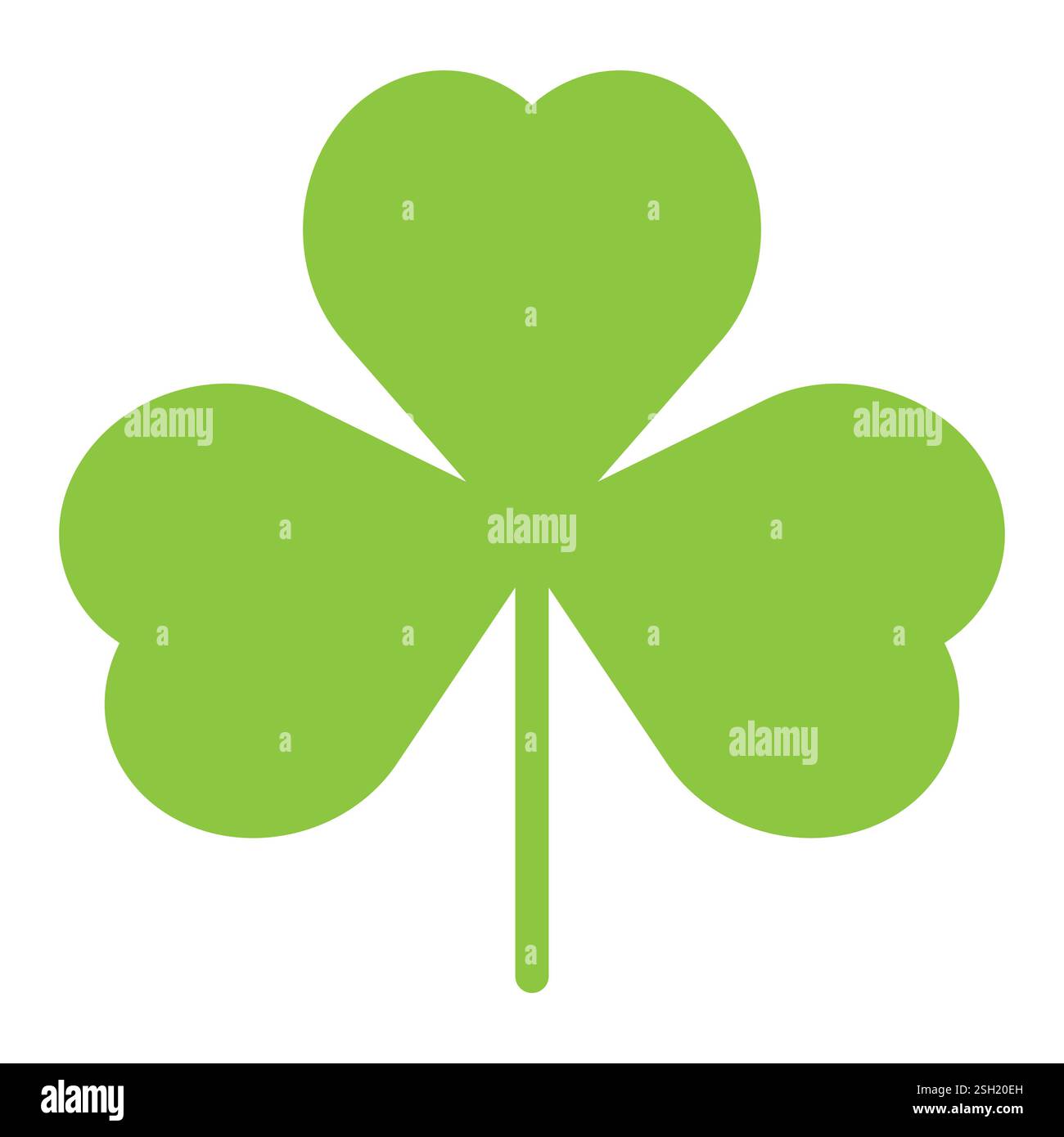 Shamrock Silhouette Symbol Icon Form, Vektor-Illustration von grünem dreiblättrigem Kleeblatt, isoliert auf weiß Stock Vektor
