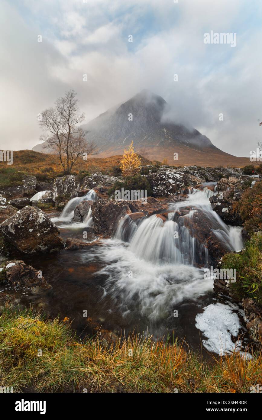 Buachaille Etive Mòr Herbst in Glen Coe, Schottland, Großbritannien Stockfoto