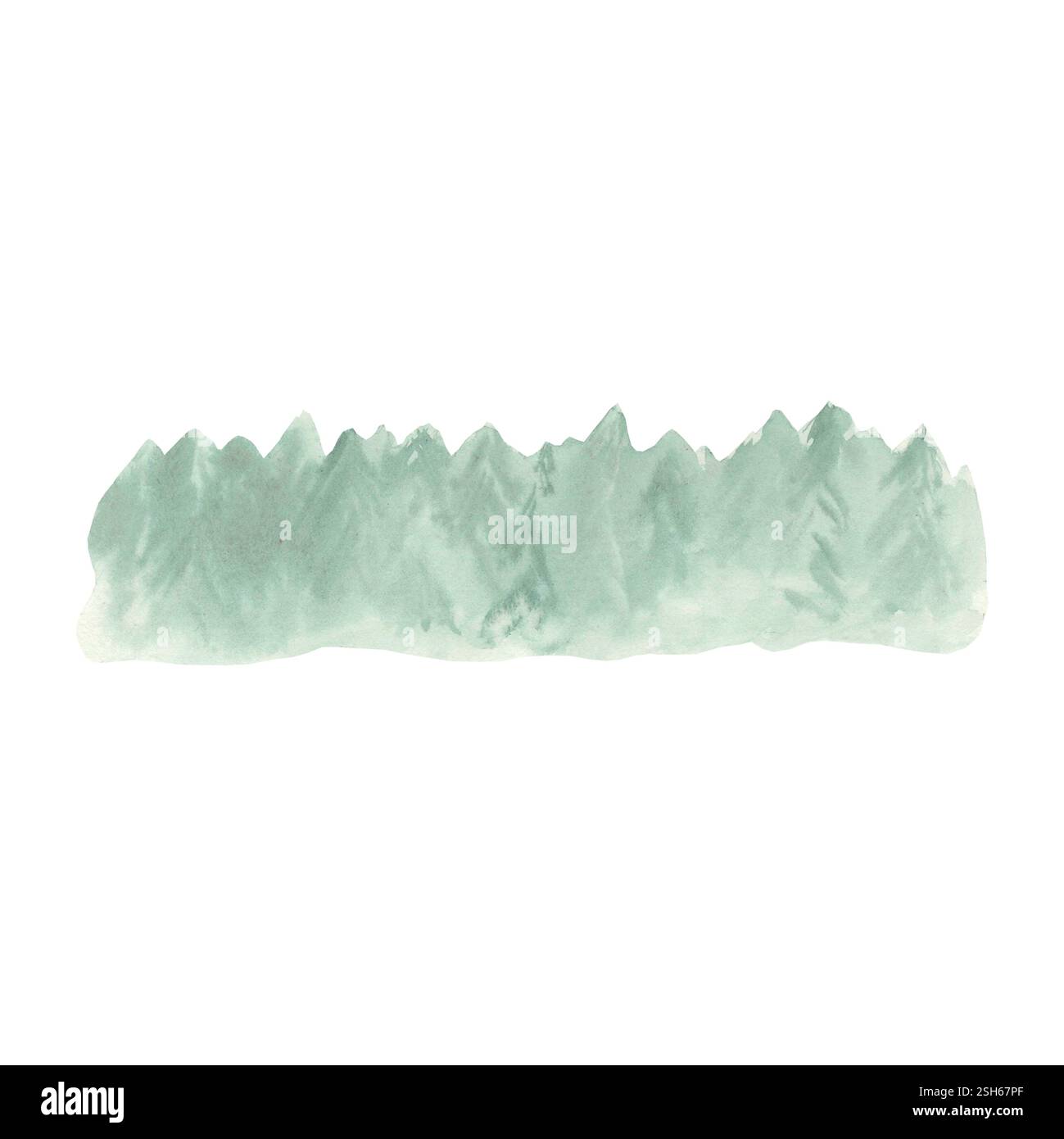 Aquarellillustration aus Fichte oder Kiefernwald handgezeichnet. Natur im Wald, schneebedeckte Tanne. Isolierte Abbildung zur Erstellung von saisonalen lan-netzwerken Stockfoto