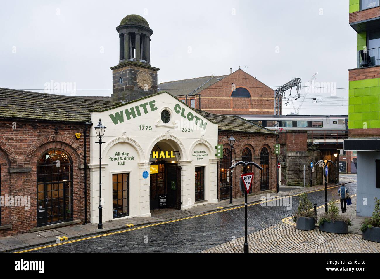 White Cloth Hall Speise- und Getränkehalle, Leeds Stockfoto