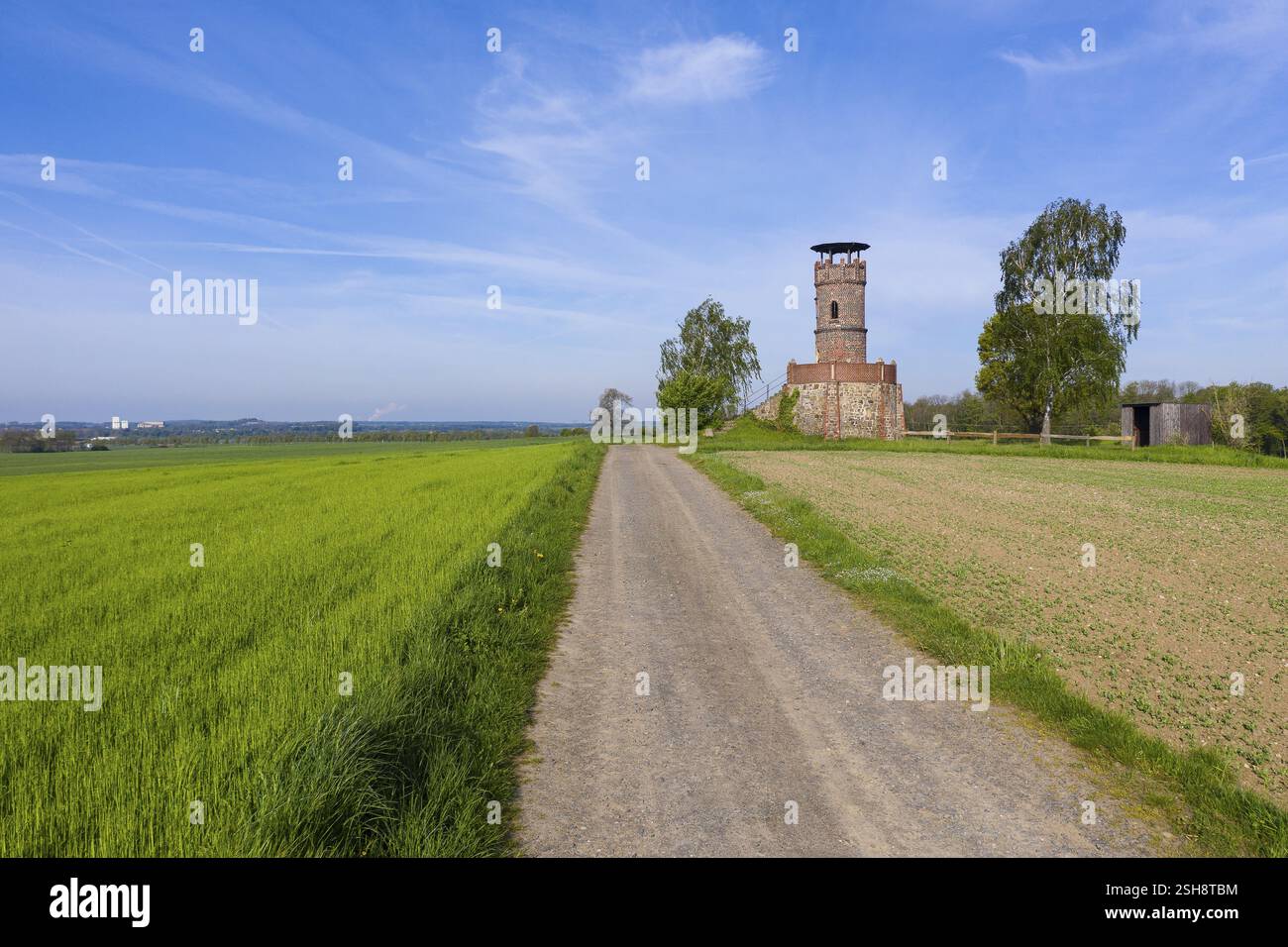 Aussichtsturm in Pyrna, Wurzen, Sachsen, Deutschland, Europa Stockfoto