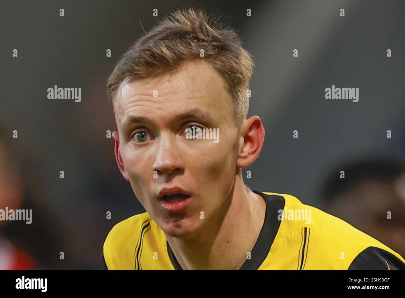 Deutschland: Fußball 1. Bundesliga, Spieltag 20 - 1. FC Heidenheim vs. Borussia Dortmund - Voith-Arena Heidenheim: Porträt Maximilian BEYER Borussia Dort Stockfoto