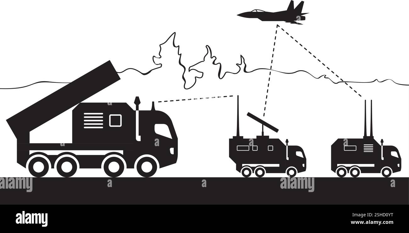 Mobile Luftabwehreinheit – Vektorillustrator Stock Vektor