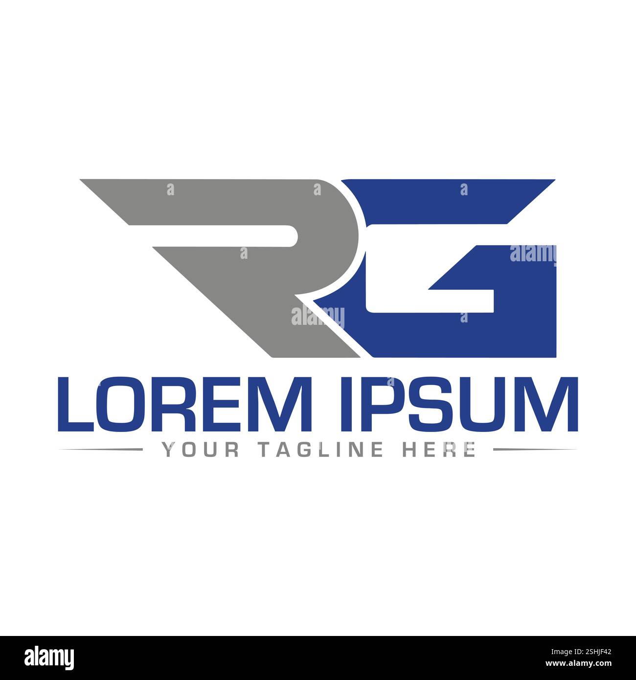 Logodesign mit RG-Buchstaben Stock Vektor