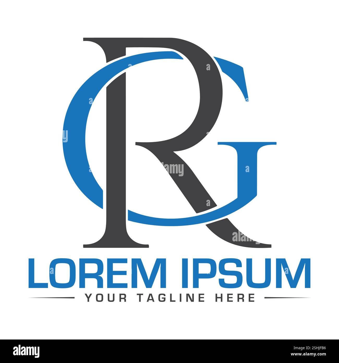 Logodesign mit RG-Buchstaben Stock Vektor