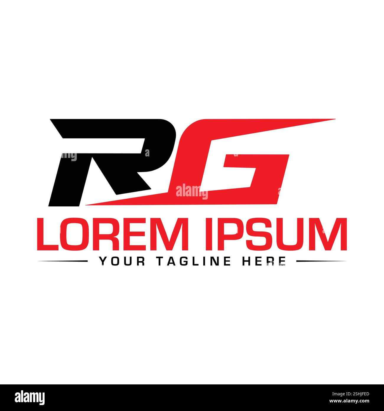 Logodesign mit RG-Buchstaben Stock Vektor
