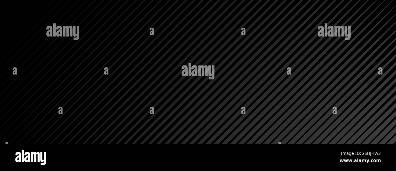Schwarzer schräger gerader Hintergrund. Elegante, dunkle, lineare abstrakte Tapete. Luxuriöse gestreifte Farbverlaufsstruktur. Grauer Hintergrund mit diagonalen Linien für Flyer, Banner, Poster, Präsentation. Vektor Stock Vektor