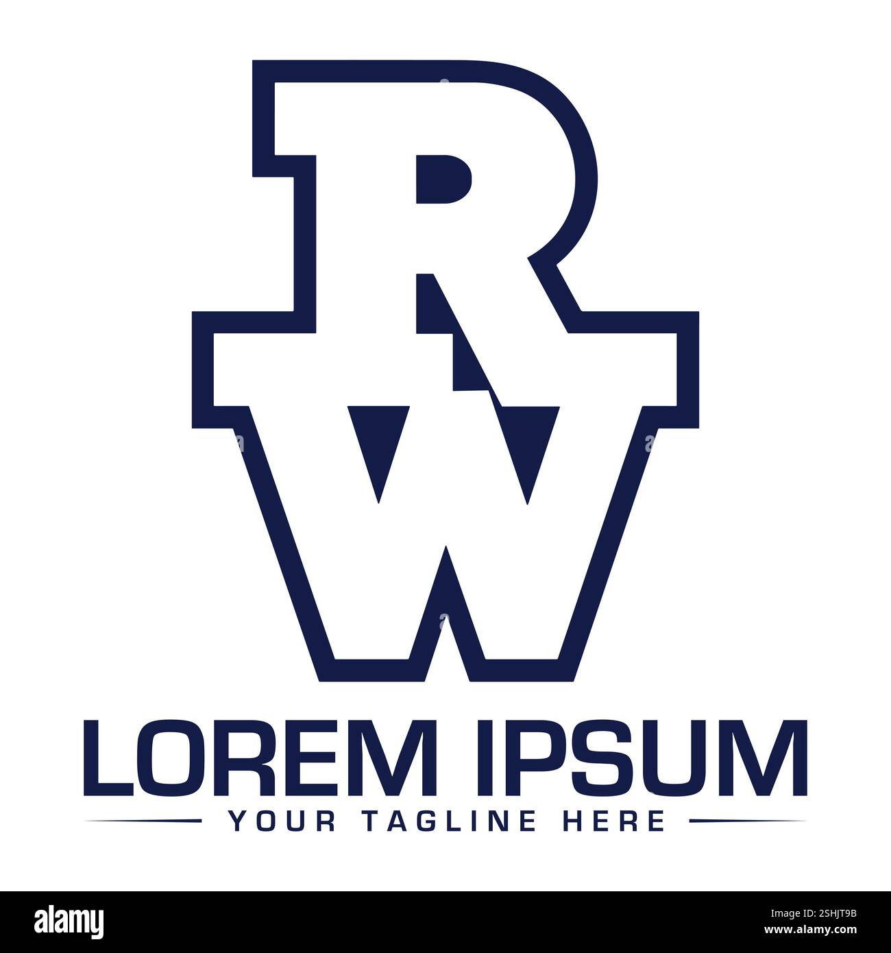 Logodesign mit RW-Buchstaben Stock Vektor