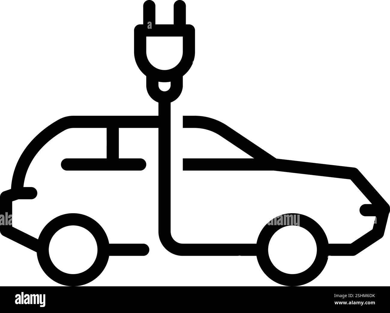 Symbol für Elektrofahrzeug, Auto Stock Vektor