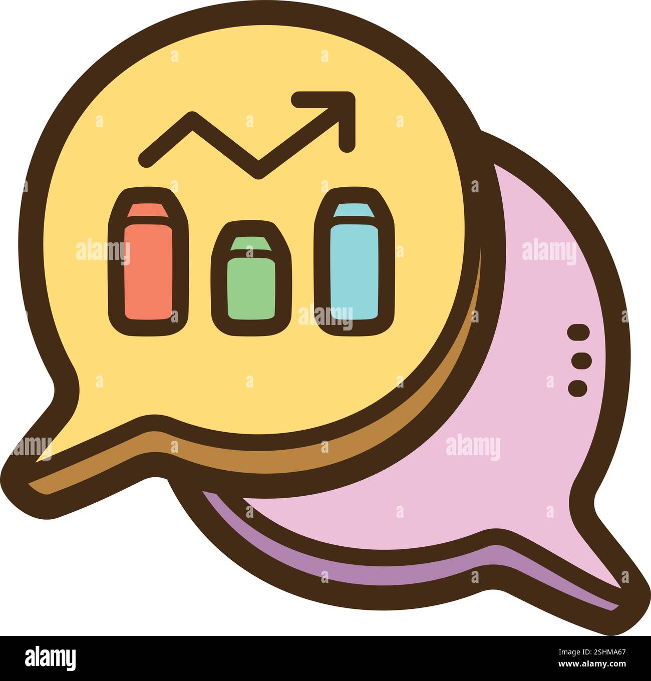 Illustration und Grafik des Vektors für Geschäftsdiskussionen. Teil der Geschäfts- und Bürokategorie. Stock Vektor