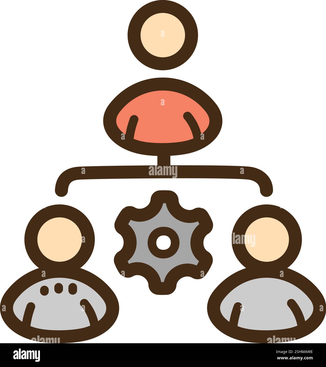 Firmenstruktur Vektor Kritzelillustration und Grafik. Teil der Geschäfts- und Bürokategorie. Stock Vektor