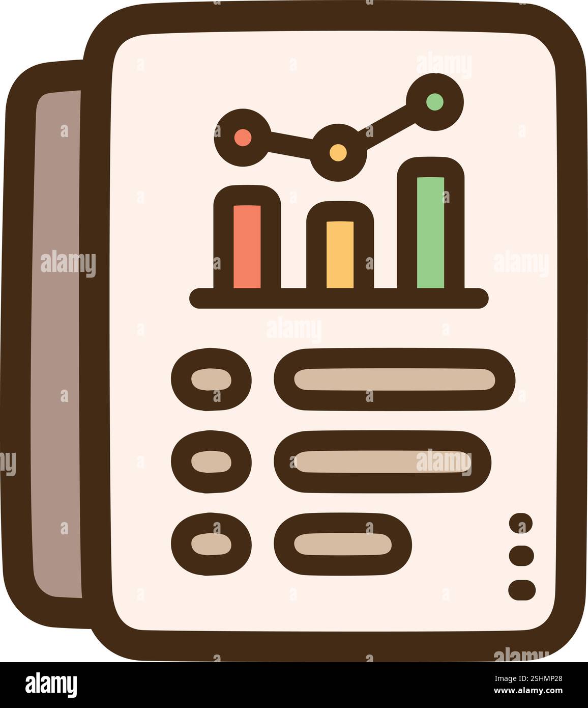 Dokumentvektor-Kritzelillustration und Grafik. Teil der Geschäfts- und Bürokategorie. Stock Vektor