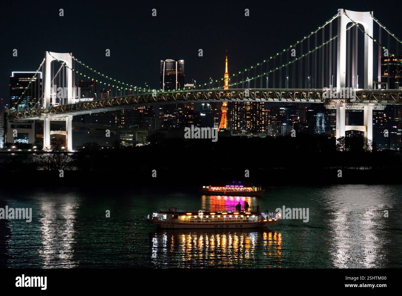 Tokio bei Nacht von Odaiba Stockfoto