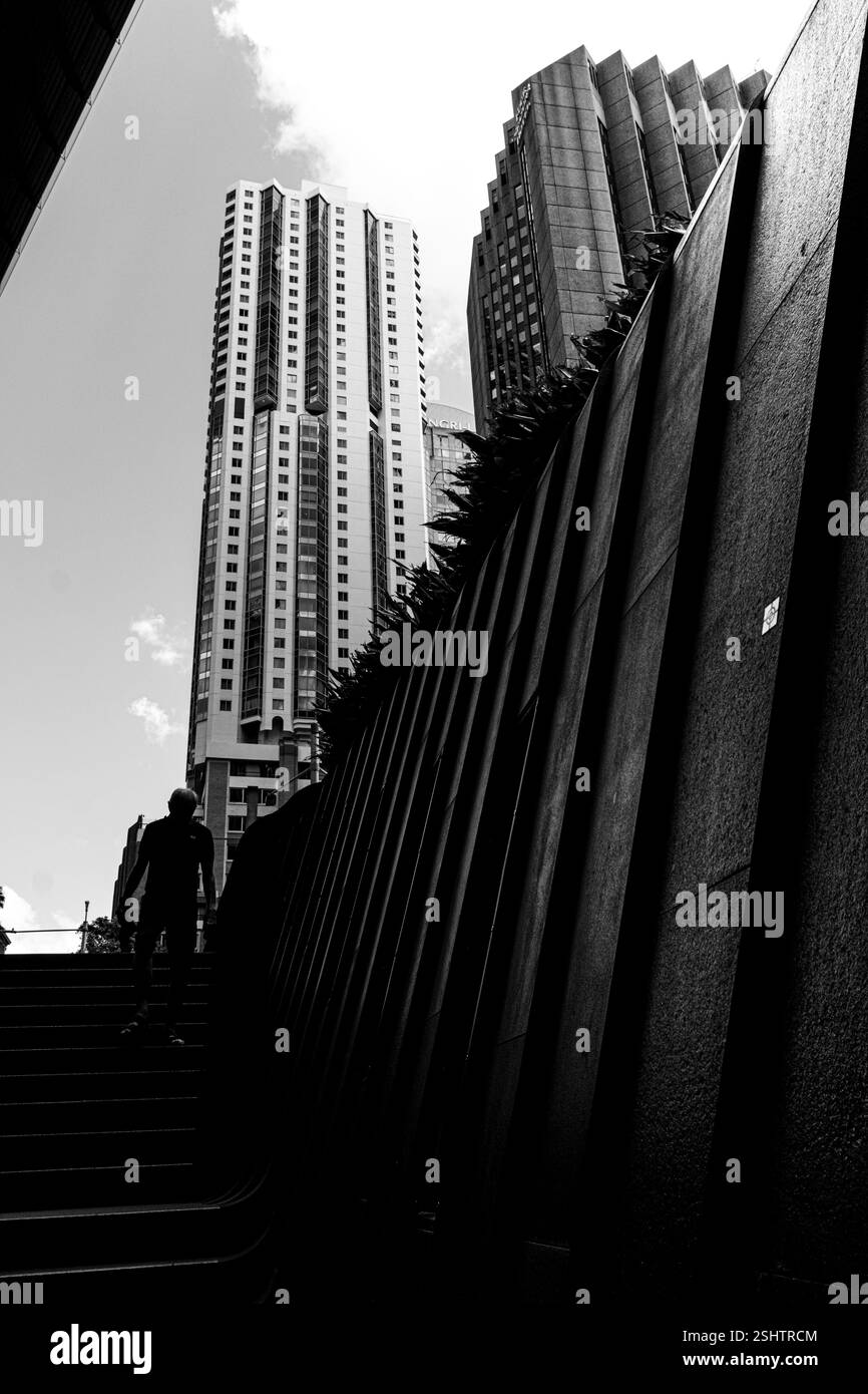 Das Leben in der Stadt - Schwarz und weiß Stockfoto