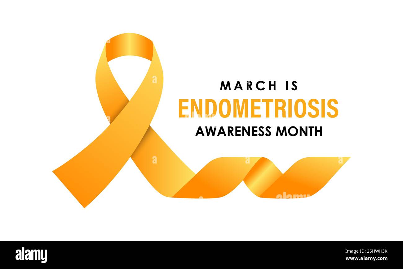Der Monat Endometriose Awareness wird jedes Jahr im März beobachtet, um das Bewusstsein für Endometriose zu schärfen, eine chronische und oft schmerzhafte Erkrankung. Chronisch. Stock Vektor