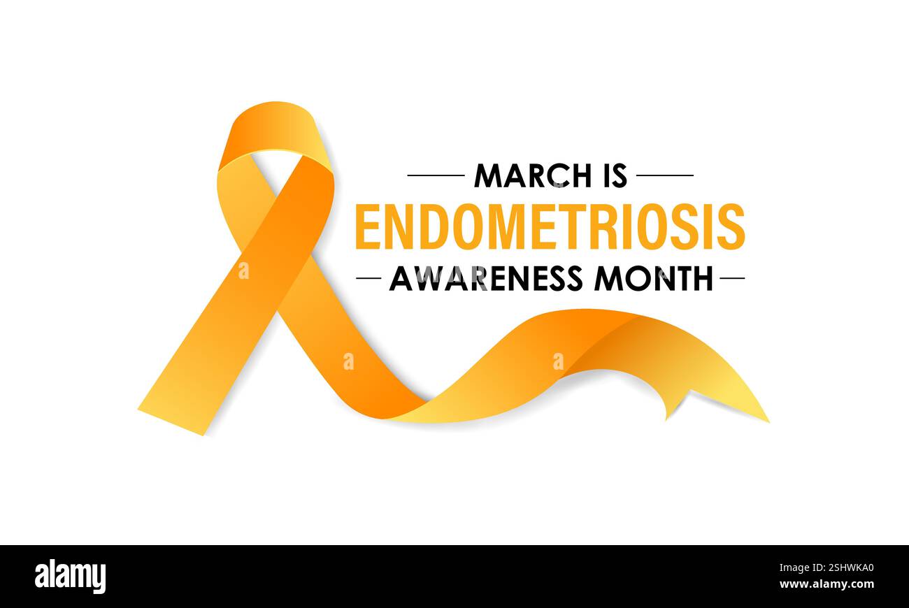 Der Monat Endometriose Awareness wird jedes Jahr im März beobachtet, um das Bewusstsein für Endometriose zu schärfen, eine chronische und oft schmerzhafte Erkrankung. Chronisch. Stock Vektor