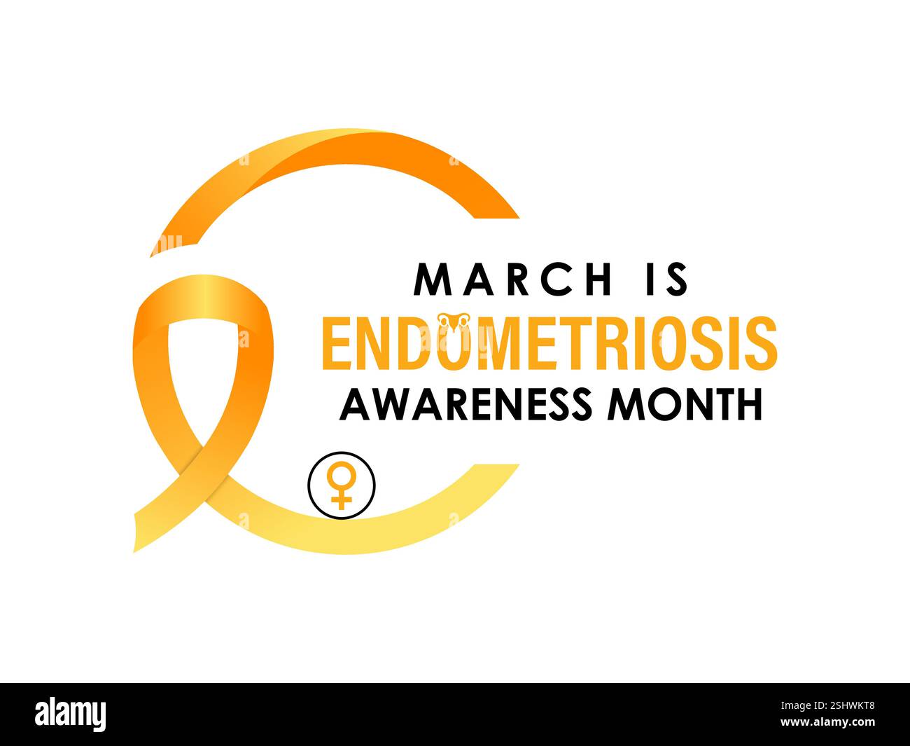 Der Monat Endometriose Awareness wird jedes Jahr im März beobachtet, um das Bewusstsein für Endometriose zu schärfen, eine chronische und oft schmerzhafte Erkrankung. Chronisch. Stock Vektor