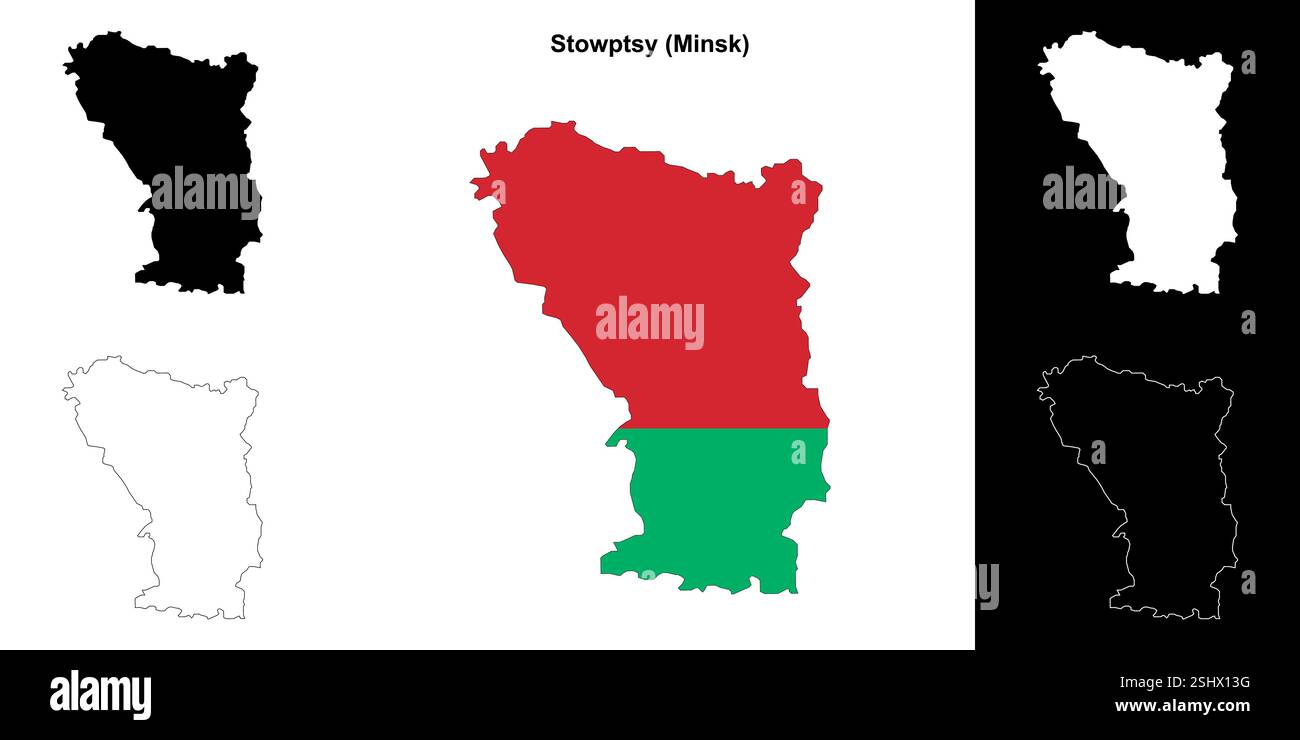 Umrisskarten für den Bezirk Stowptsy Stock Vektor