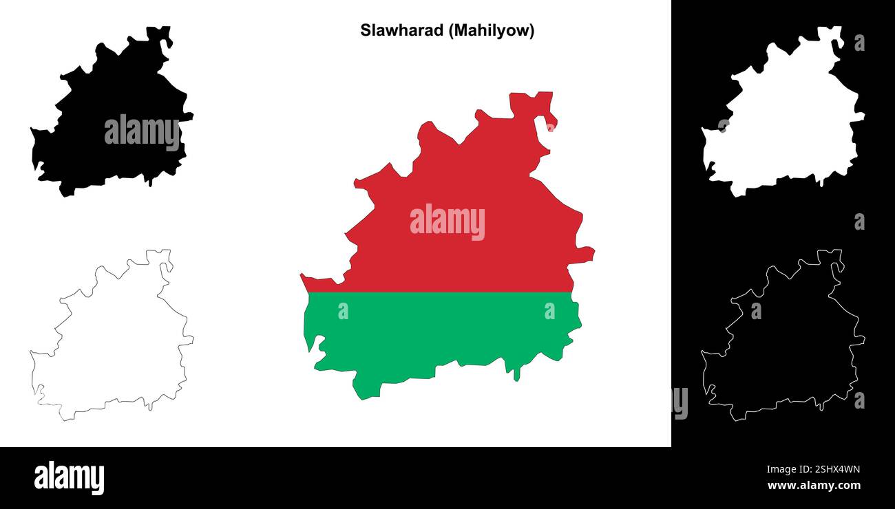 Stadtplan des Bezirks Slawharad Stock Vektor