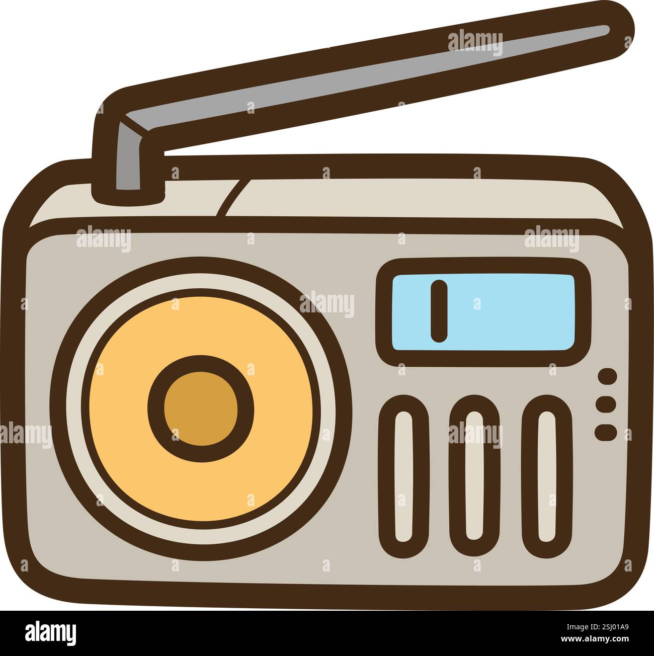 Radiovektor-Doodle-Illustration und Grafik. Teil der Kommunikationskategorie. Stock Vektor