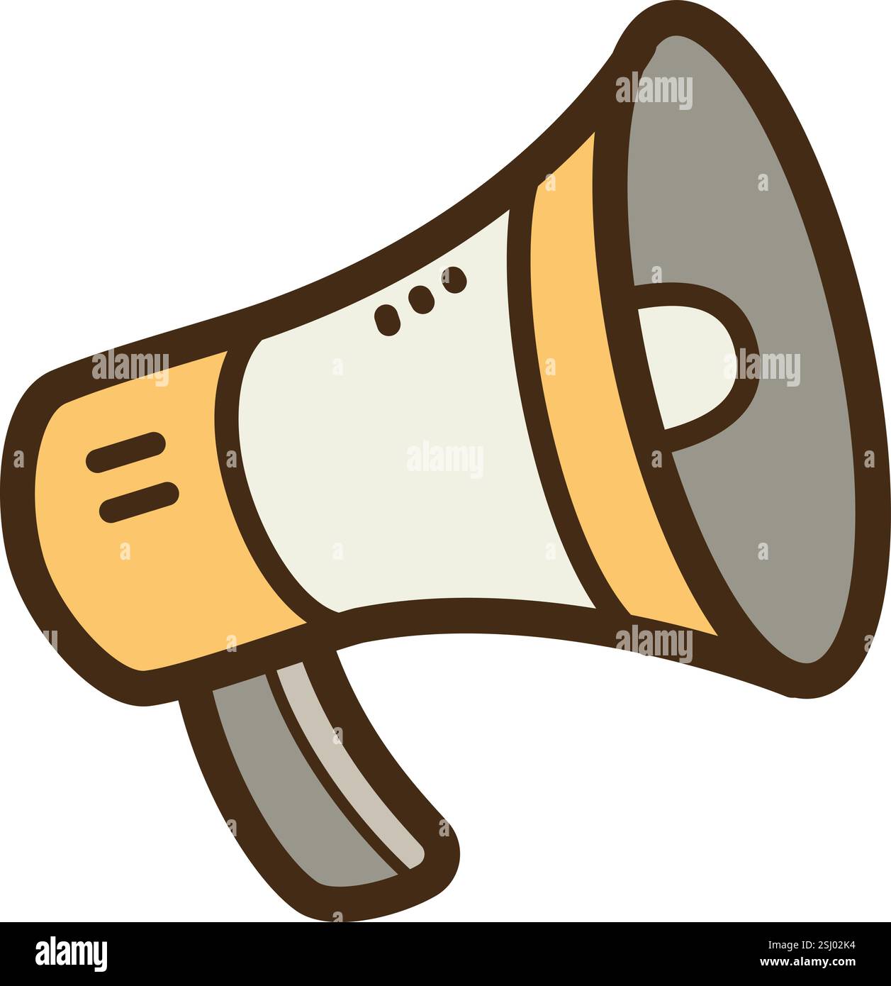 Megaphon Vektor Kritzelillustration und Grafik. Teil der Kommunikationskategorie. Stock Vektor