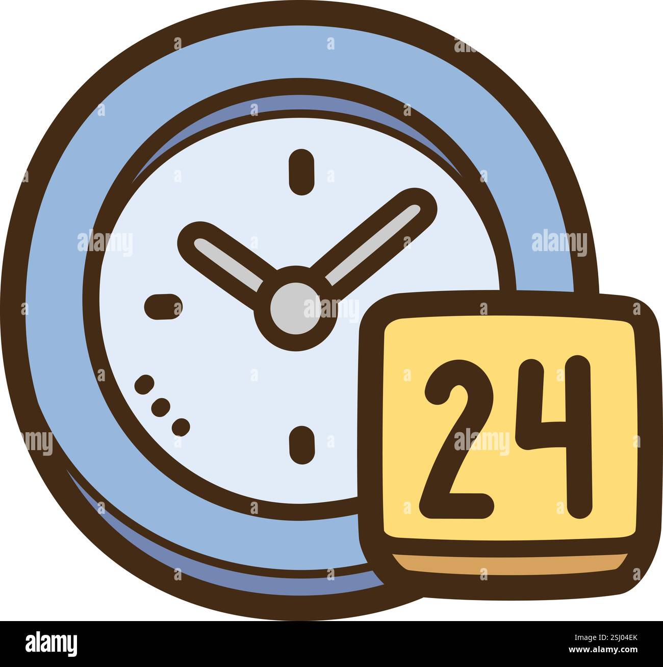 24 Stunden Service Vektor Kritzelillustration und Grafik. Teil der Kategorie Kontakt. Stock Vektor