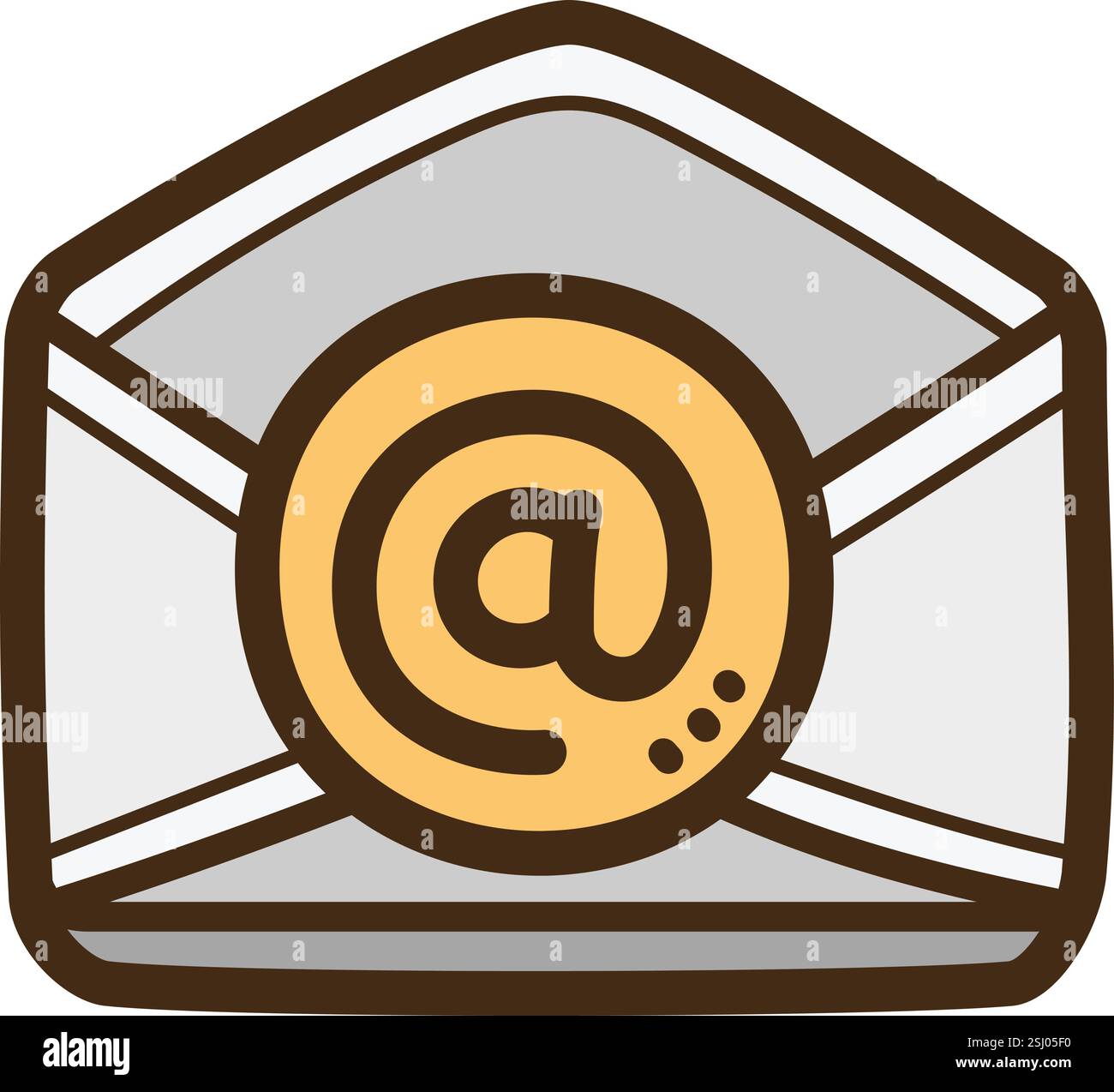 E-Mail-Vektor-Kritzelillustration und Grafik. Teil der Kategorie Kontakt. Stock Vektor