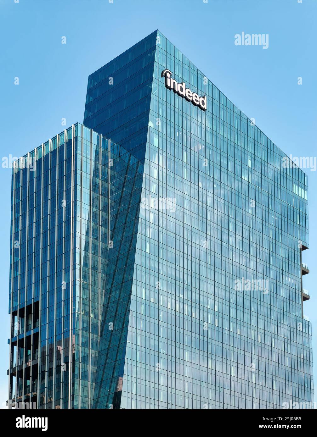 Der Hauptsitz des Unternehmens befindet sich in Austin, Texas, USA. Tatsächlich ist eine weltweite amerikanische Website für Stellenangebote, eine Suchmaschine für Stellenangebote. - Smartphone-aufgenommenes Stockfoto