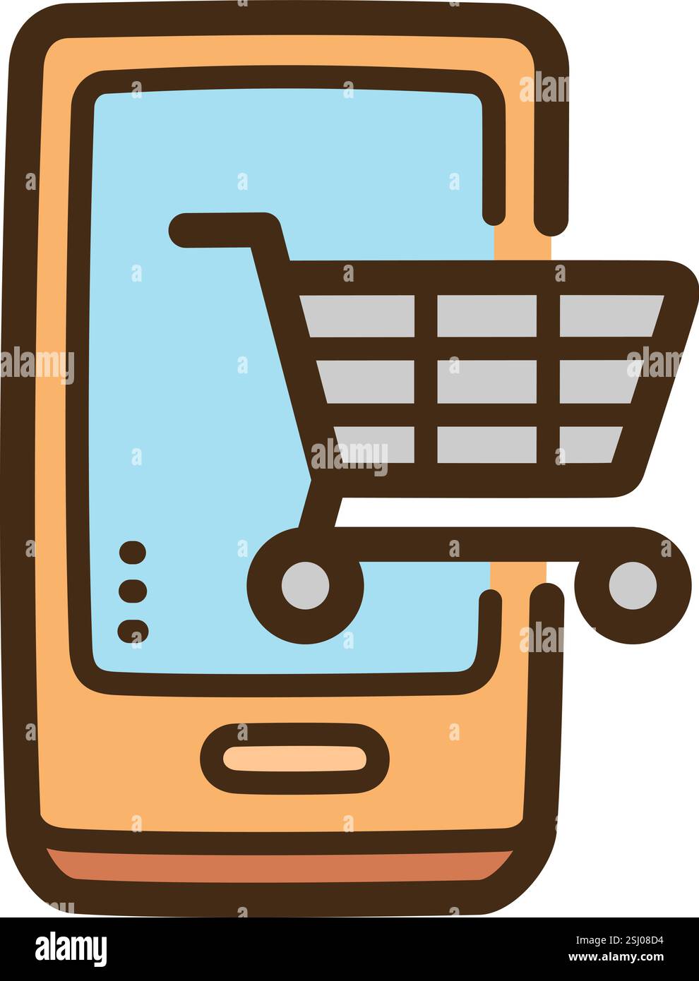 Online-Shopping-Vektor-Doodle-Illustration und Grafik. Teil der E-Commerce-Kategorie. Stock Vektor