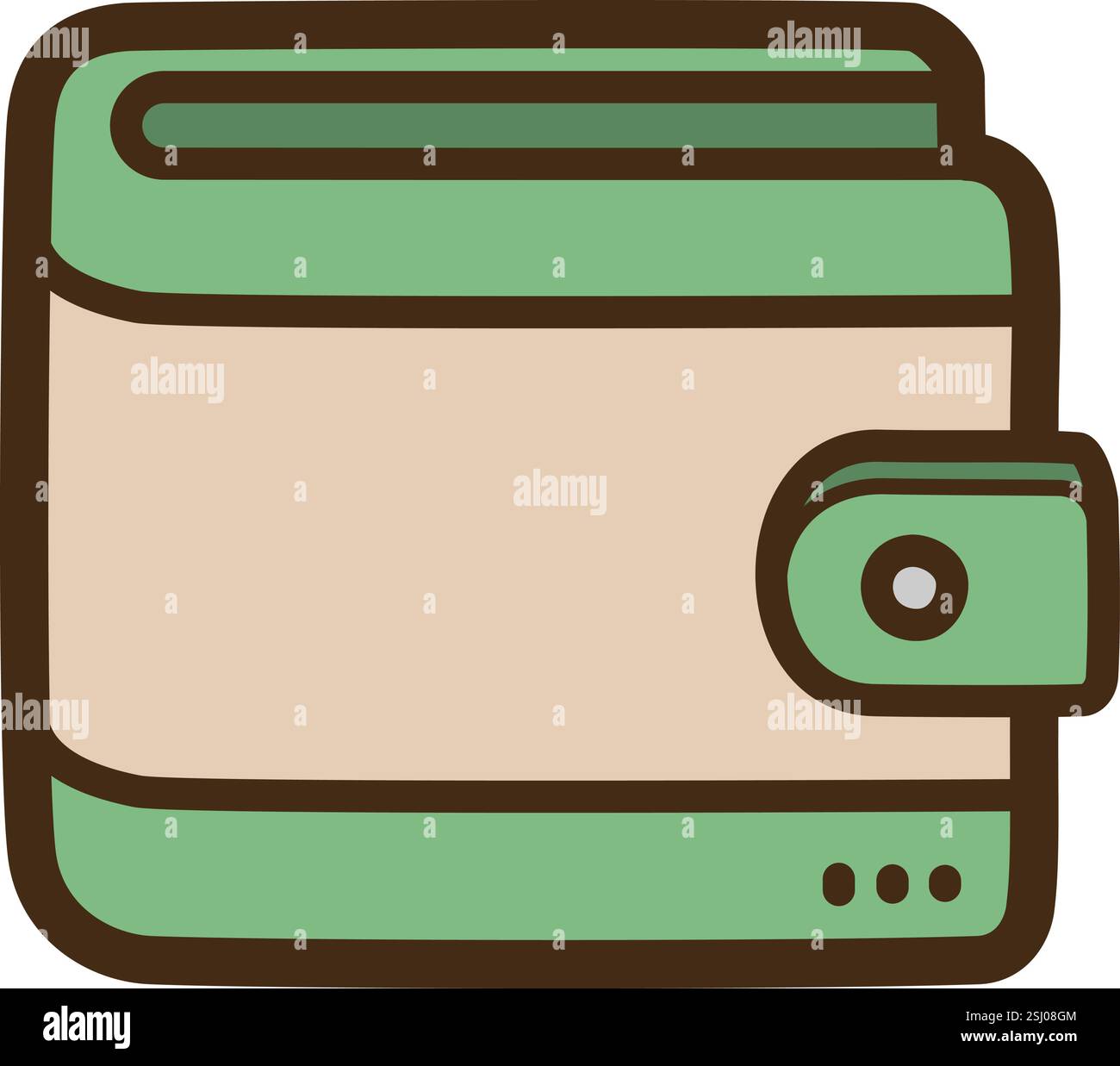 Portemonnaie Vektor Kritzelillustration und Grafik. Teil der E-Commerce-Kategorie. Stock Vektor