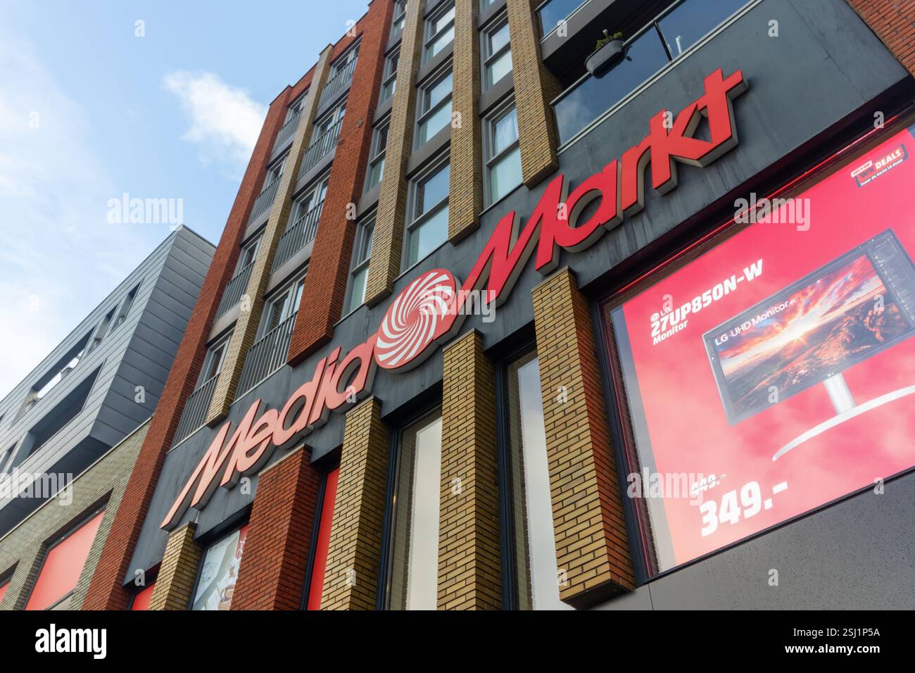 MediaMarkt die Handelskette, die Haushaltsgeräte und Elektronik verkauft Stockfoto