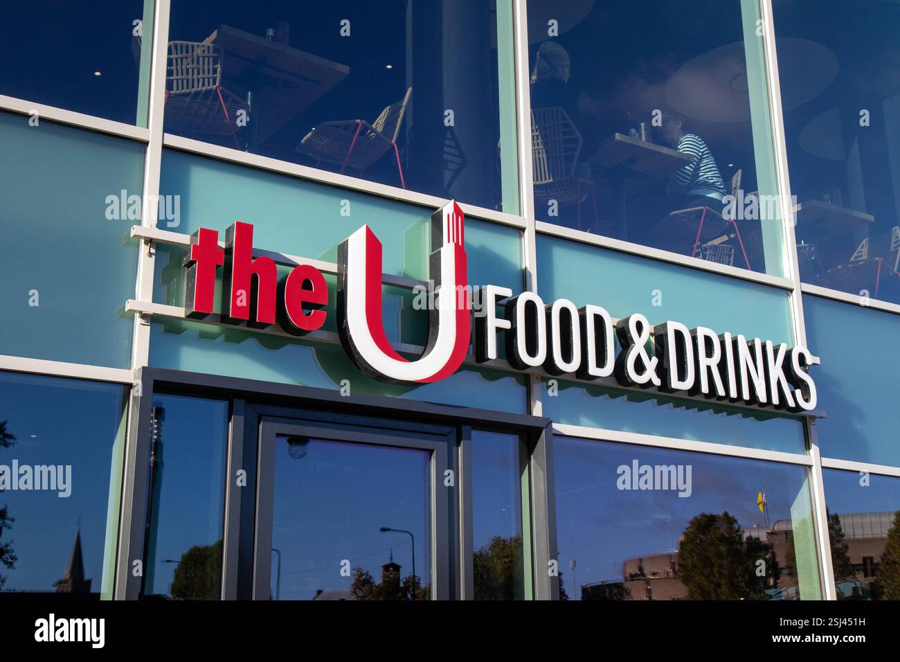 The U Food en Drinks Smakkelaarshoek 24, Utrecht in den Niederlanden. Stockfoto