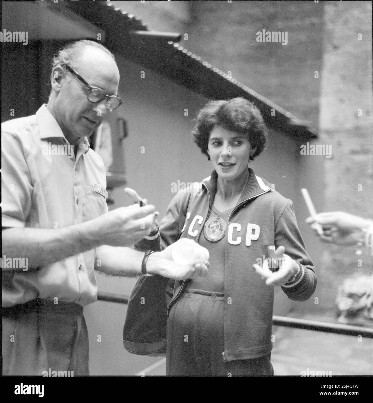 --- Rom 1960: Russische Sportlerin mit Ovomaltine#Rom 1960: Russische Sportlerin mit Ovomaltine Stockfoto