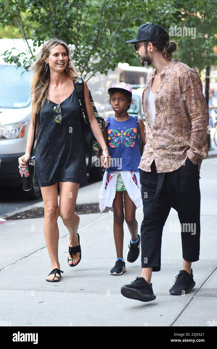 Heidi Klum, Lou Sulola Samuel und Beau Tom Kaulitz wurden am 5. Juli 2018 in New York City gesehen Stockfoto