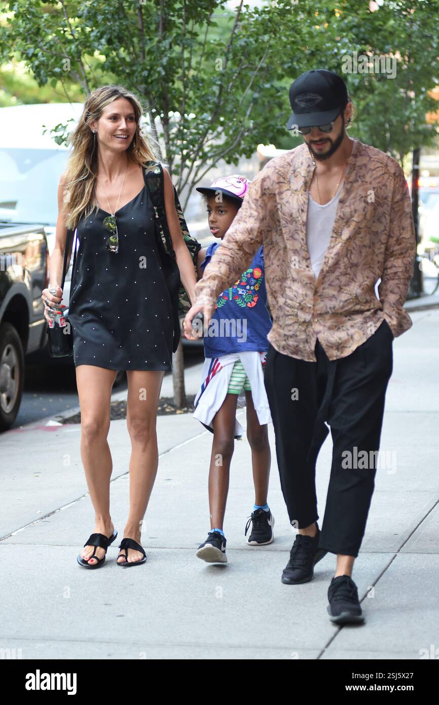Heidi Klum, Lou Sulola Samuel und Beau Tom Kaulitz wurden am 5. Juli 2018 in New York City gesehen Stockfoto