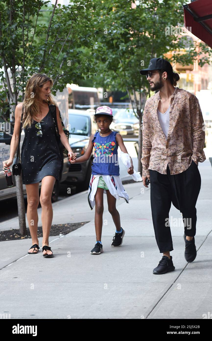 Heidi Klum, Lou Sulola Samuel und Beau Tom Kaulitz wurden am 5. Juli 2018 in New York City gesehen Stockfoto