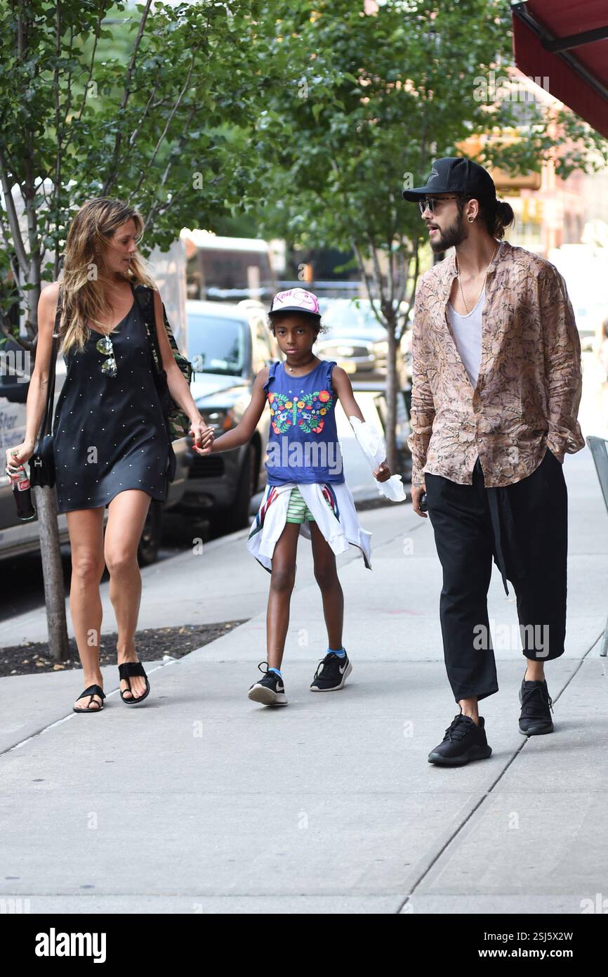 Heidi Klum, Lou Sulola Samuel und Beau Tom Kaulitz wurden am 5. Juli 2018 in New York City gesehen Stockfoto