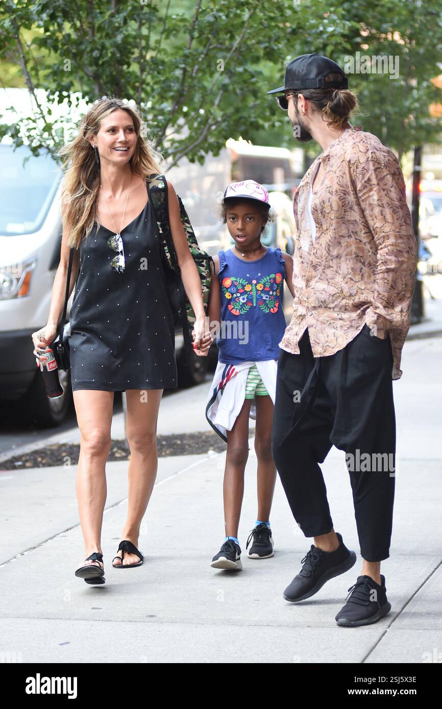 Heidi Klum, Lou Sulola Samuel und Beau Tom Kaulitz wurden am 5. Juli 2018 in New York City gesehen Stockfoto