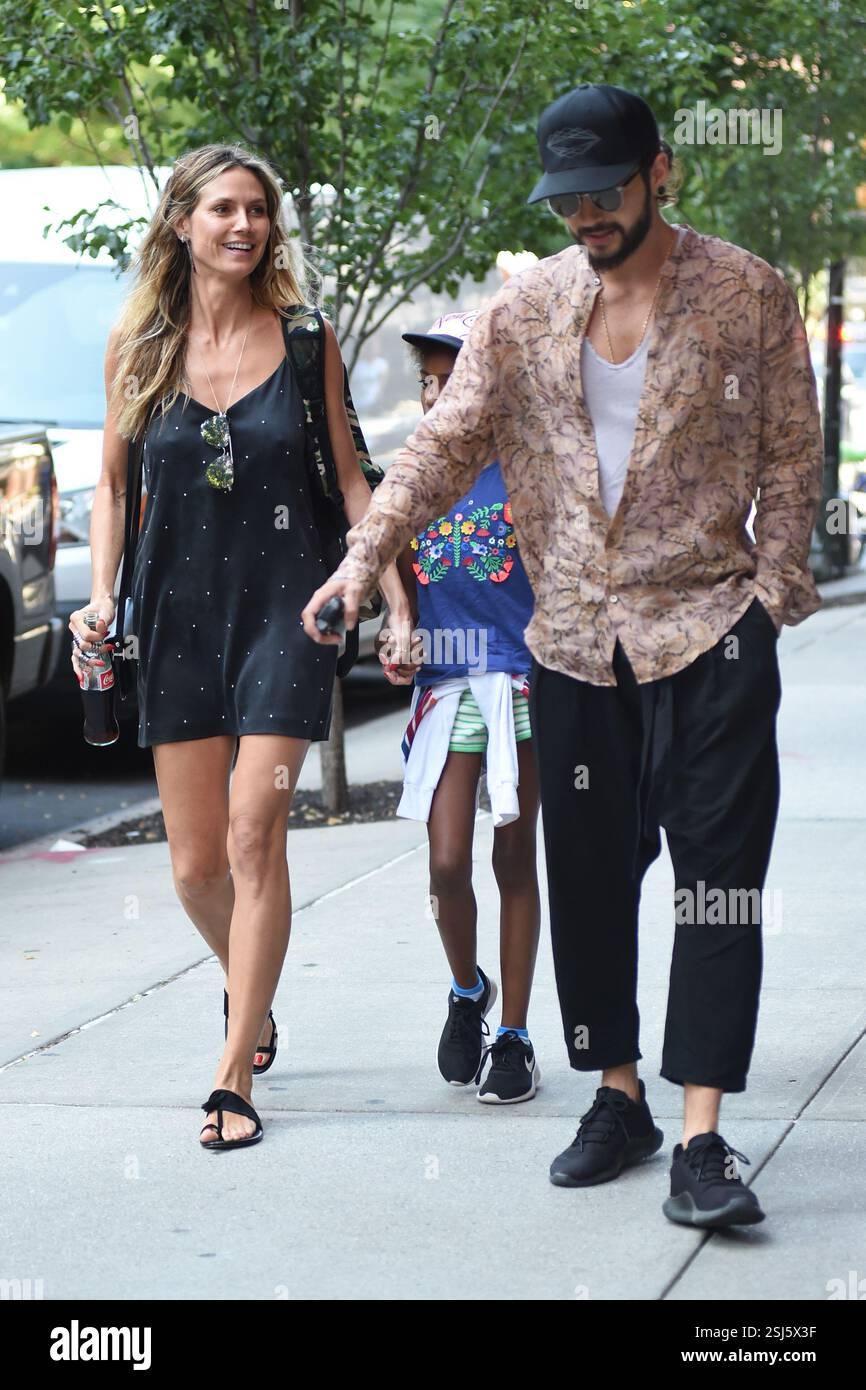 Heidi Klum, Lou Sulola Samuel und Beau Tom Kaulitz wurden am 5. Juli 2018 in New York City gesehen Stockfoto
