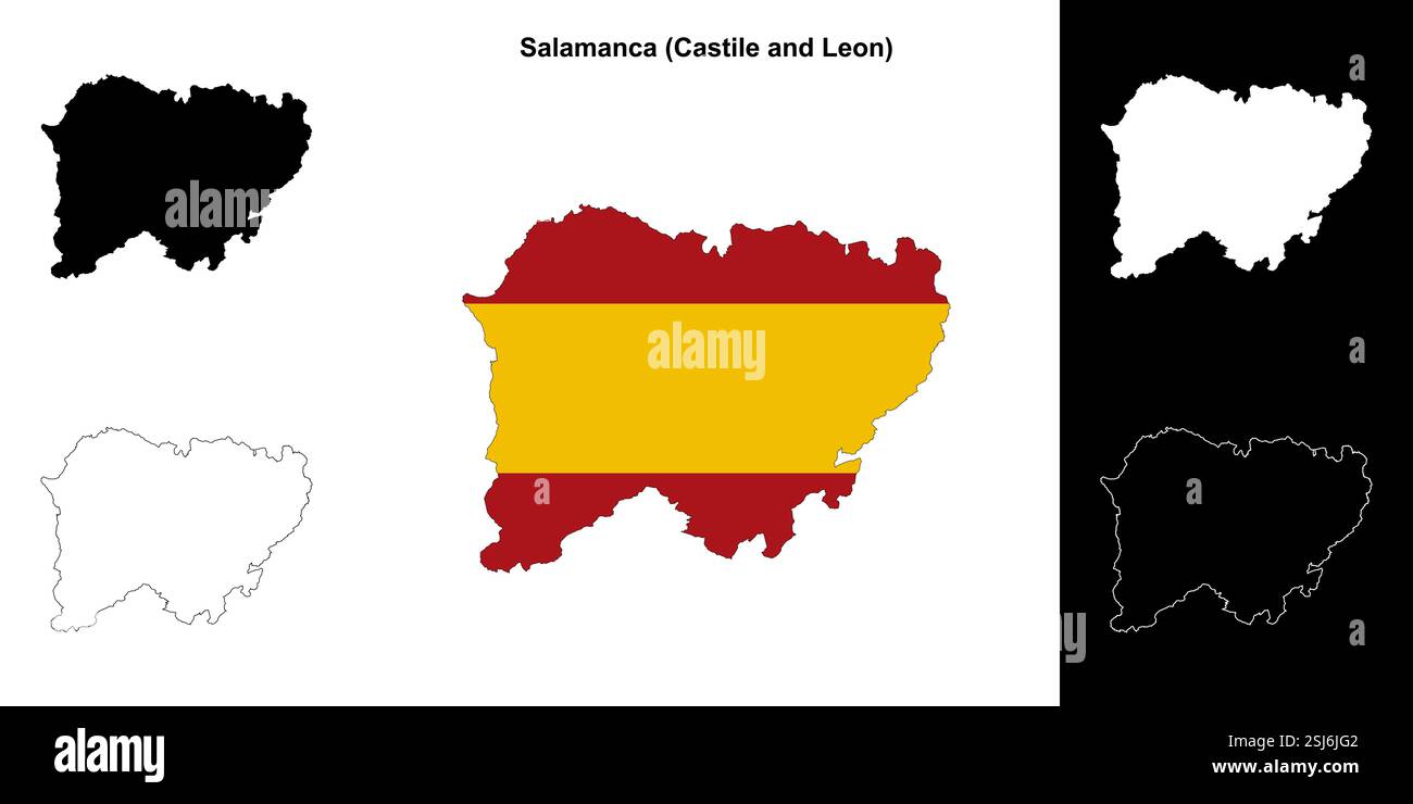 Umrisskarten der Provinz Salamanca Stock Vektor