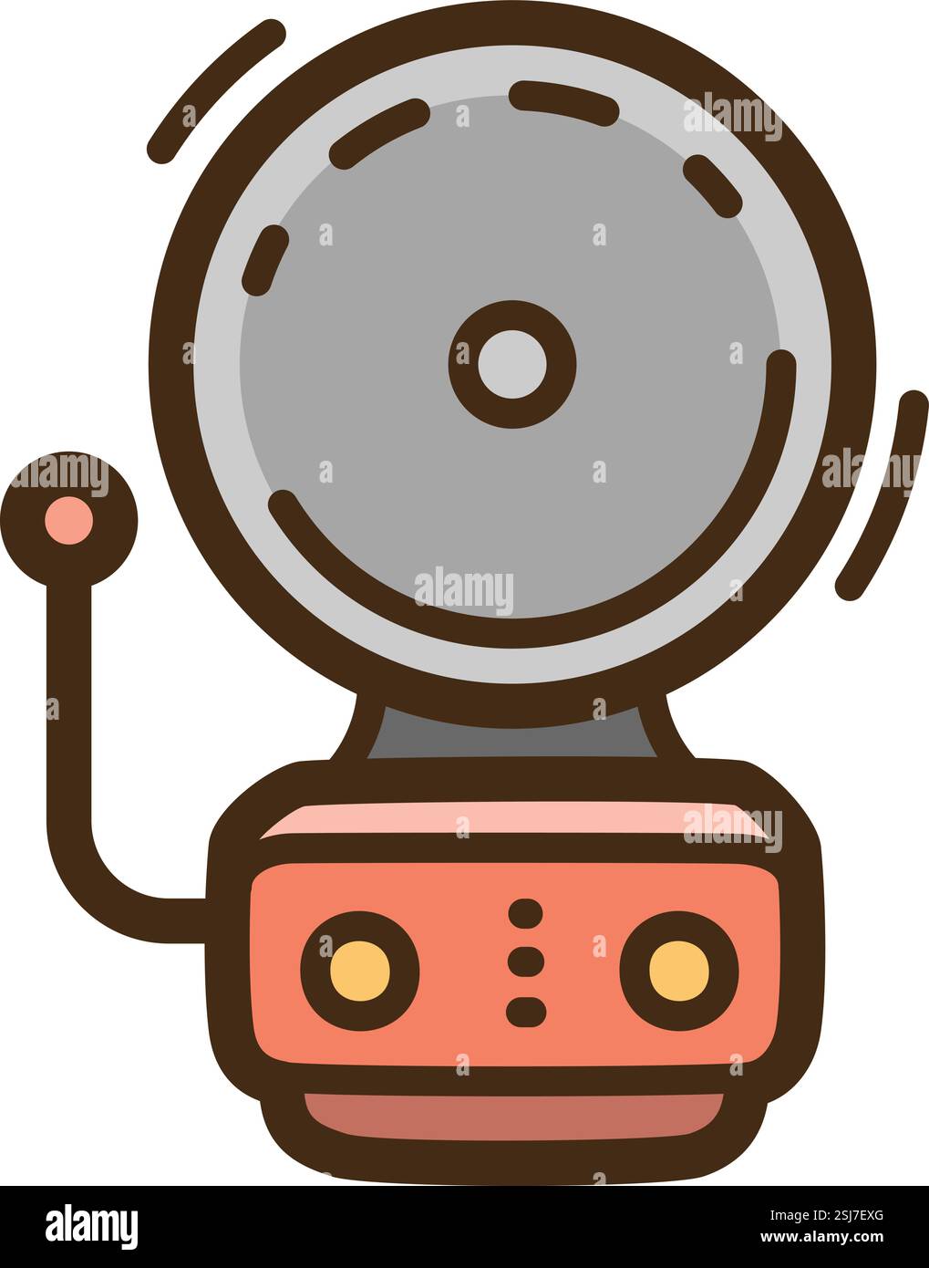 Schule Glocke Vektor Kritzelillustration und Grafik. Teil der Bildungskategorie. Stock Vektor