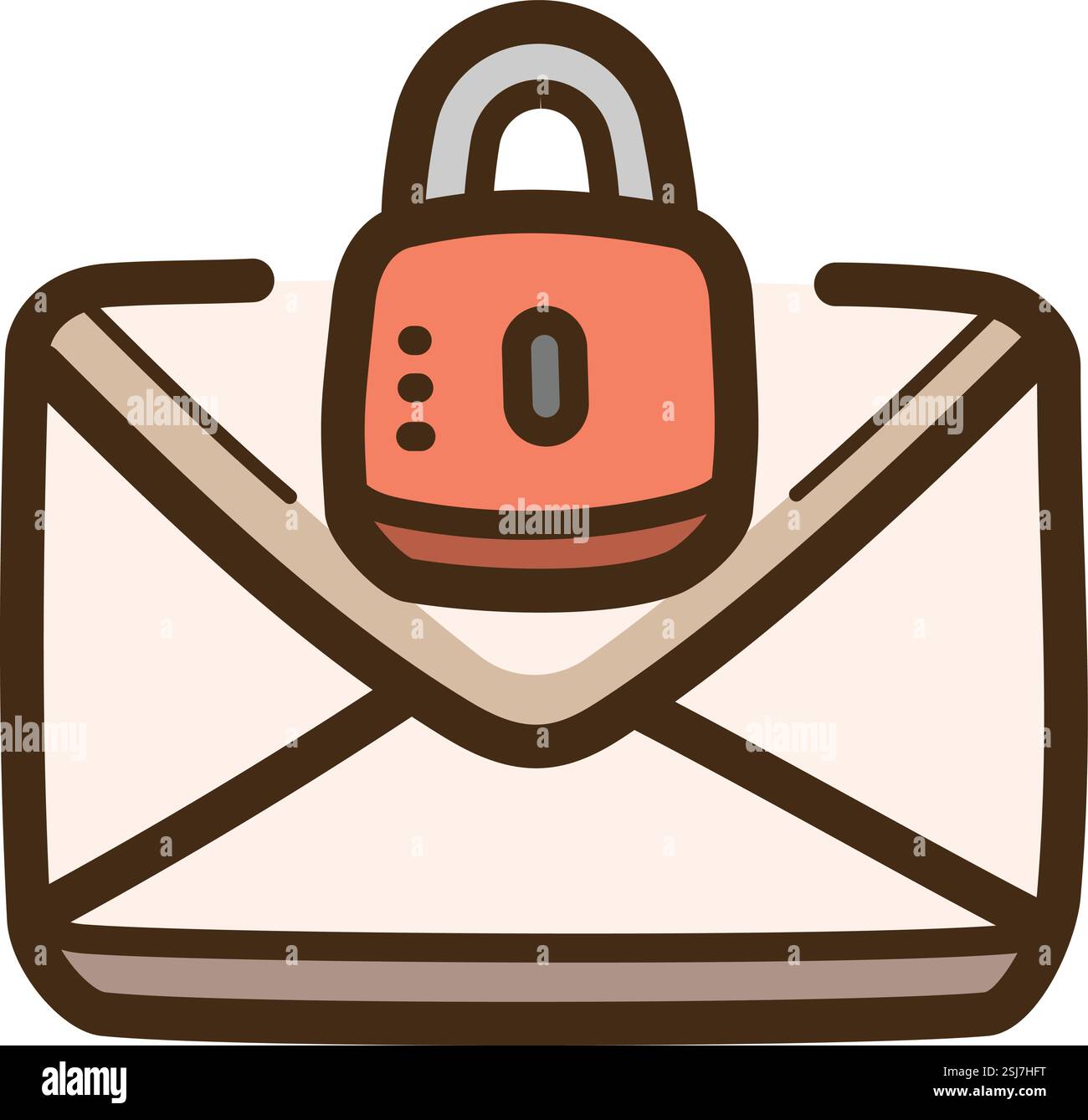 Abbildung und Grafik zum Vektor der E-Mail-Sicherheit. Teil der E-Mail-Kategorie. Stock Vektor