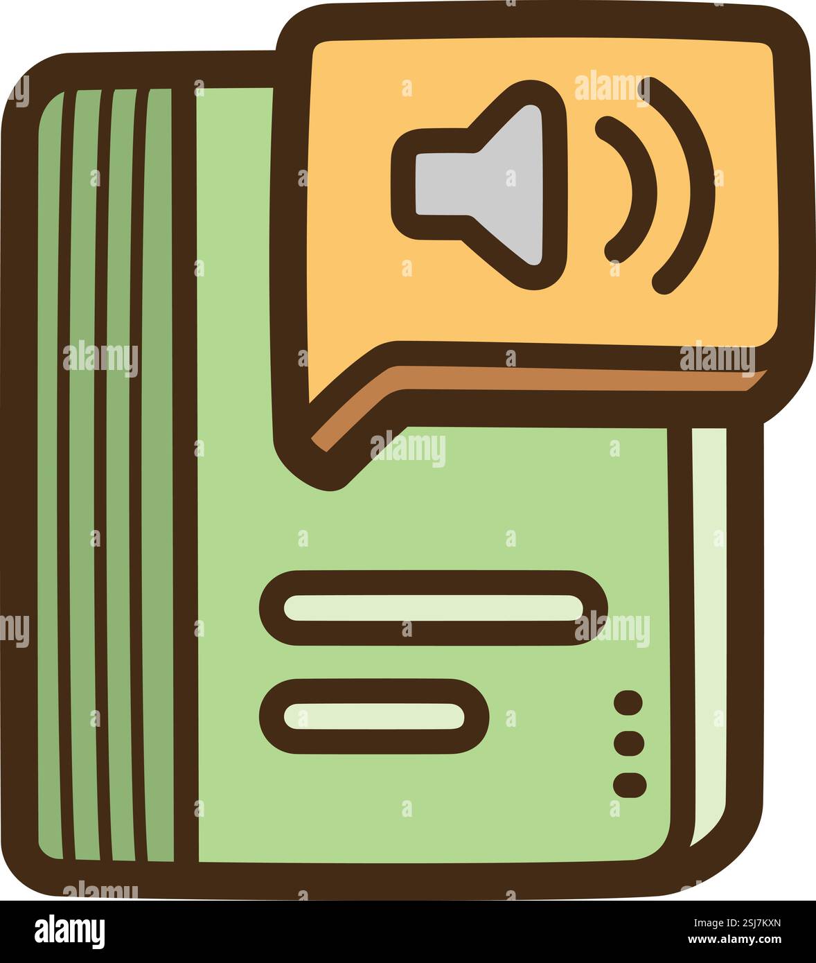 Audio-Buch-Vektor-Kritzelillustration und Grafik. Teil der e-learning-Kategorie. Stock Vektor